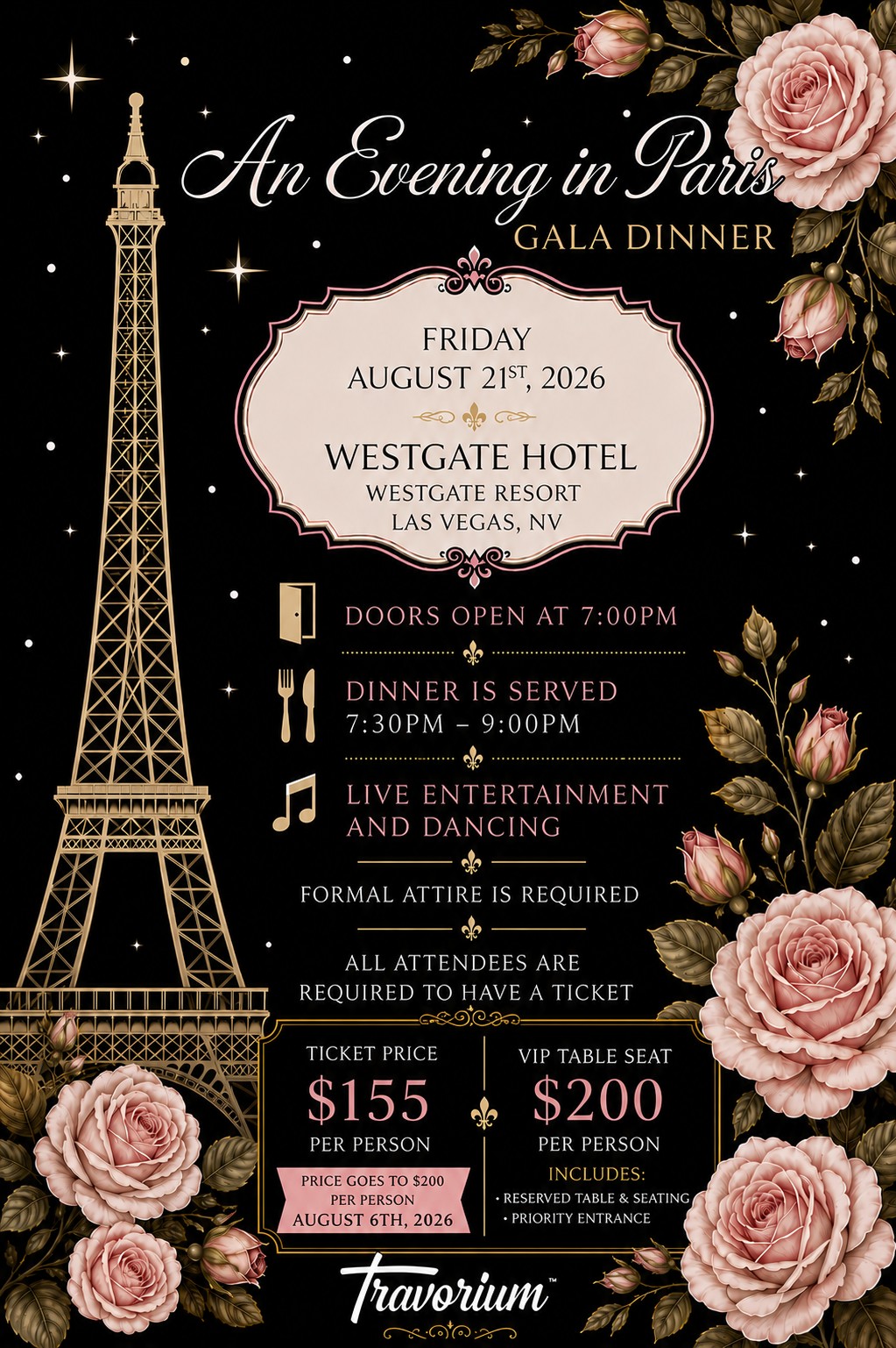 Travorium An Evening in Paris Gala Dinner